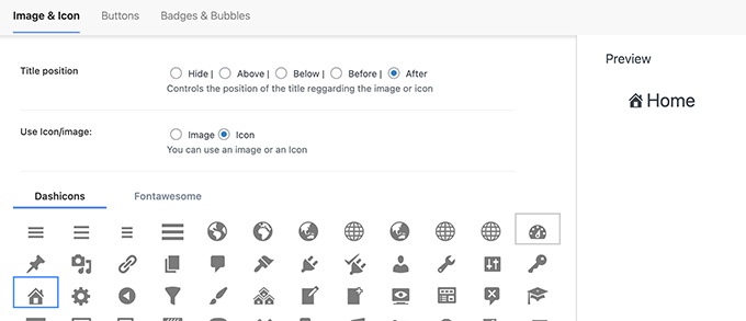 Выберите изображение или значок Choose image or icon