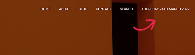 Текущая дата в меню WordPress Current date in WordPress menu
