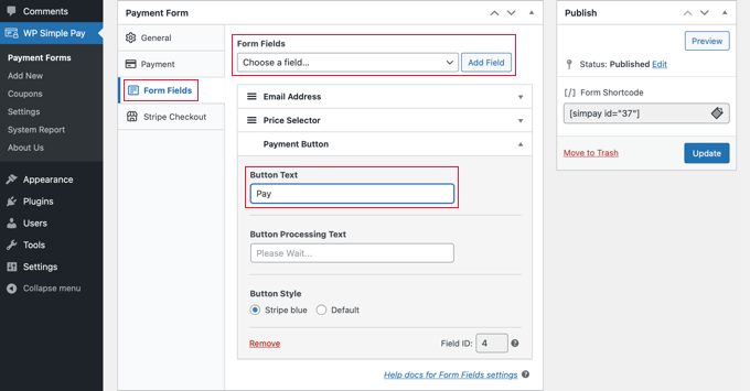 您可以在付款表單中添加字段 You Can Add Fields to Your Payment Form
