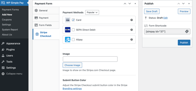 選擇任何其他付款方式並調整結帳表格 Select any Additional Payment Methods and Tweak the Checkout Form
