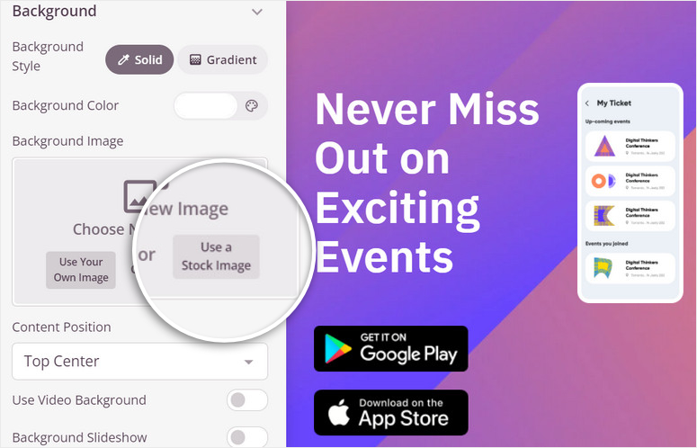 customize background seedprod