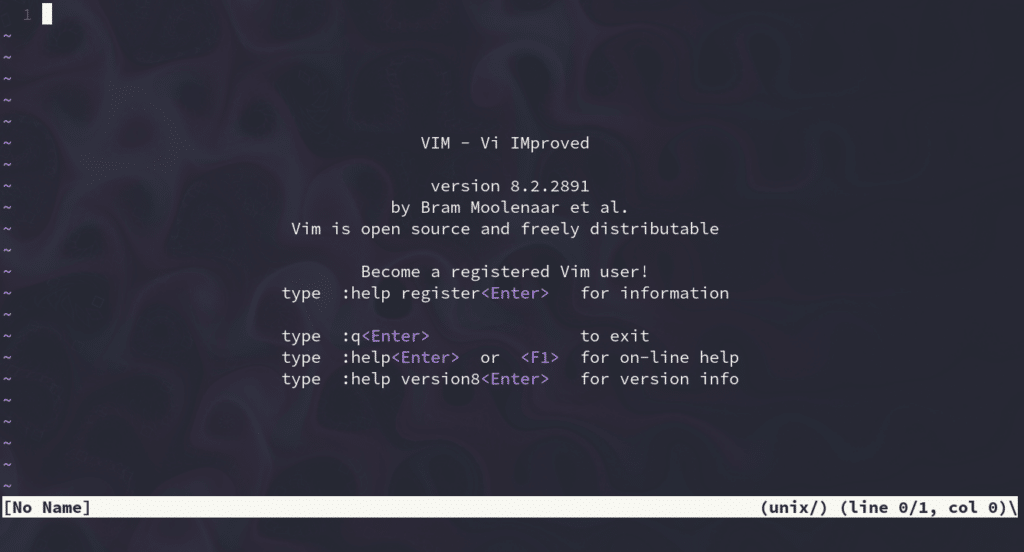 Текстовый редактор vim.