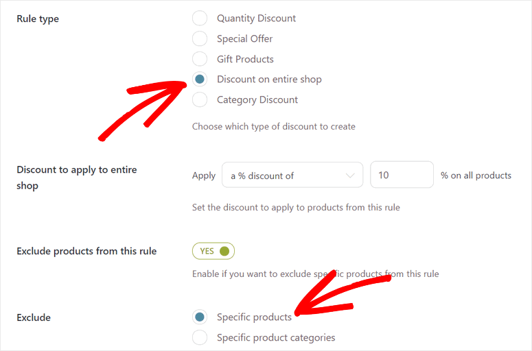 apply rule on bulk products