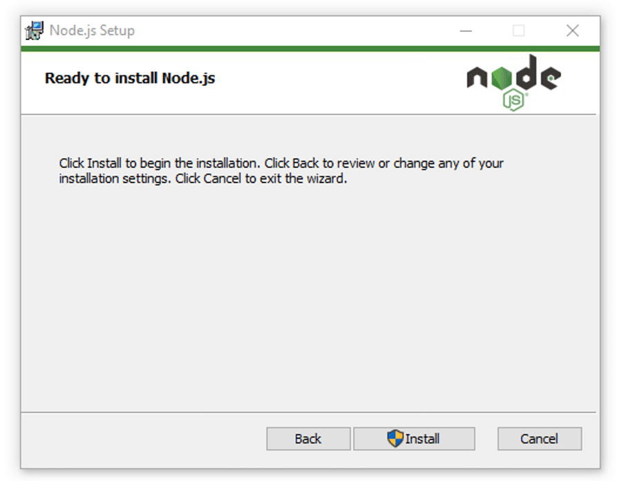 Node.jsのインストールを開始します。