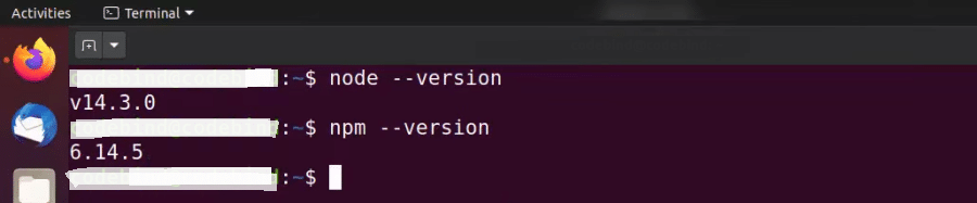 UbuntuへのNode.jsのインストールを確認しています。