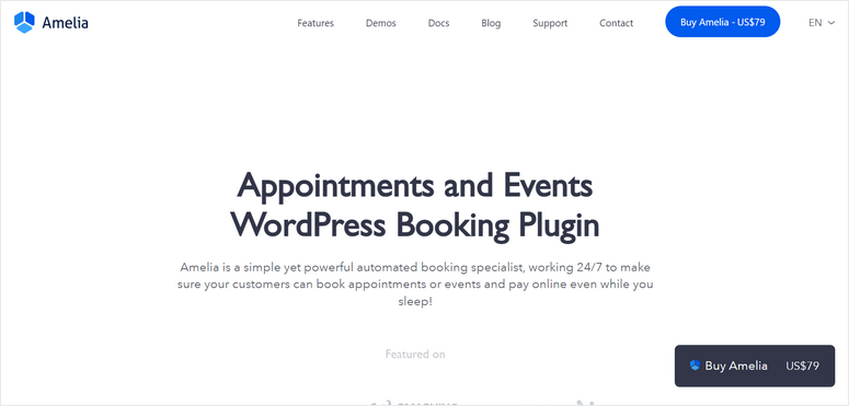 amelia - IsItWP - Detector gratuit de teme WordPress amelia zoom wordpress plugin