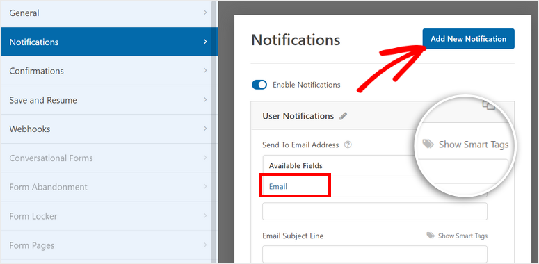 webhook form user notification