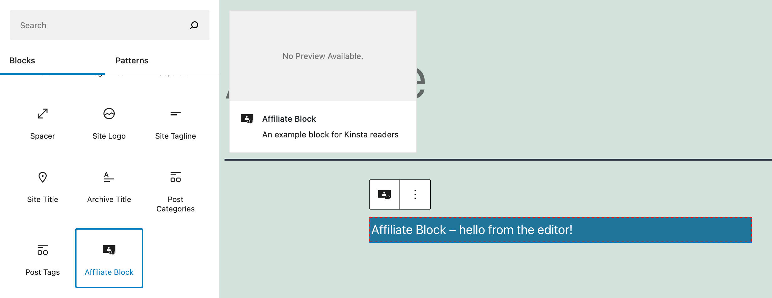 كتلة بداية مبنية باستخدام @ wordpress / create-block.