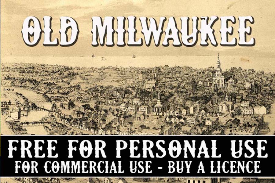 Old Milwaukee, eine kostenlose westliche Schriftart.