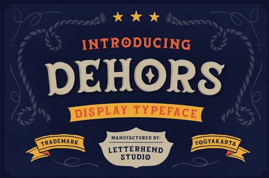 Dehors, eine Premium-Display-Schrift.