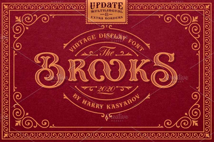 Die Premium-Vintage-Display-Schriftart von Brooks.