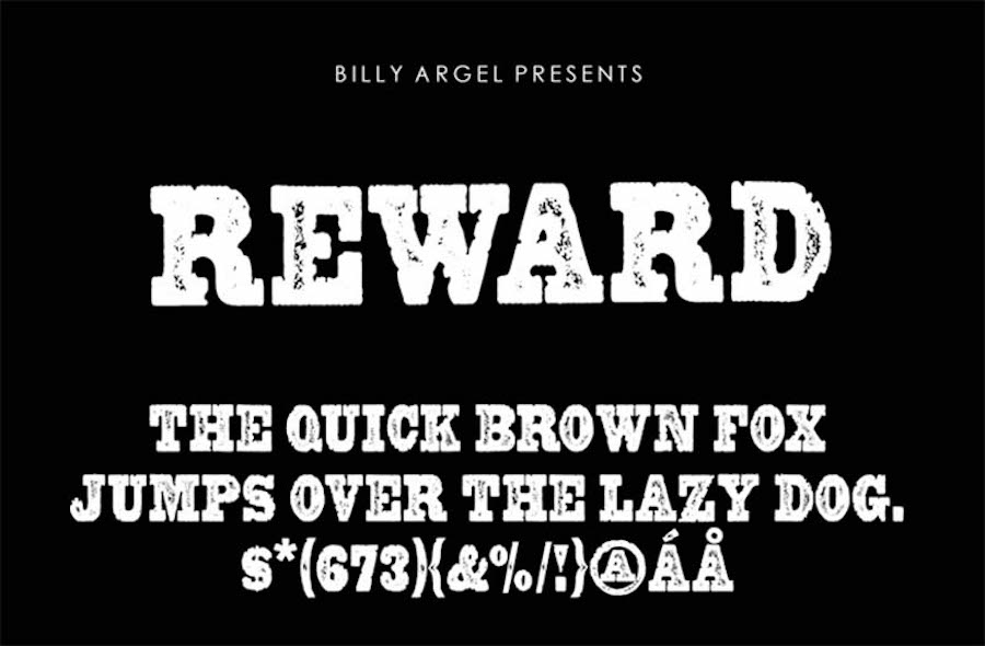 Reward, eine Schriftart im westlichen Stil .
