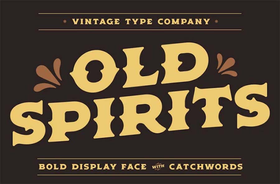 Old Spirits, eine fette Vintage-Schrift.