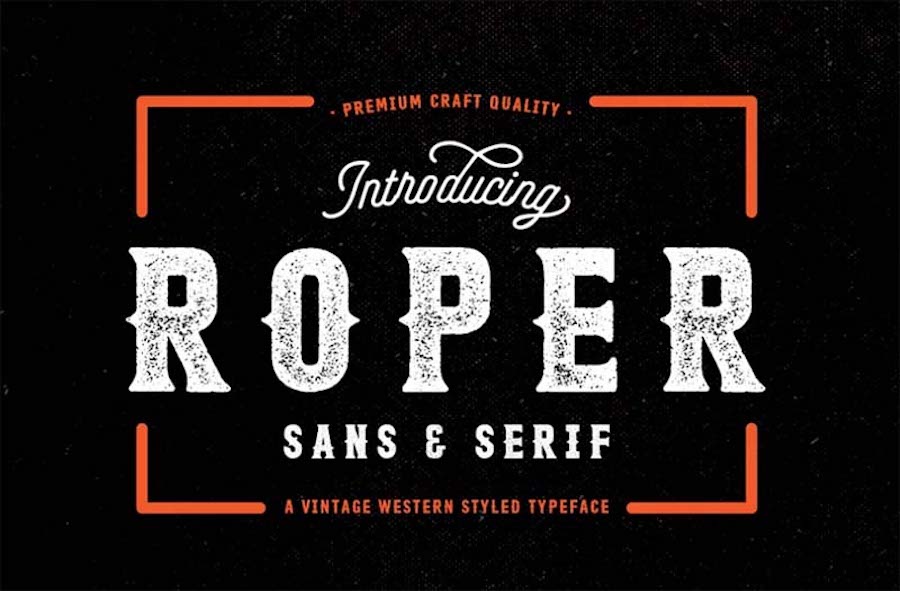 Die westliche Schriftart Roper Sans & Serif.