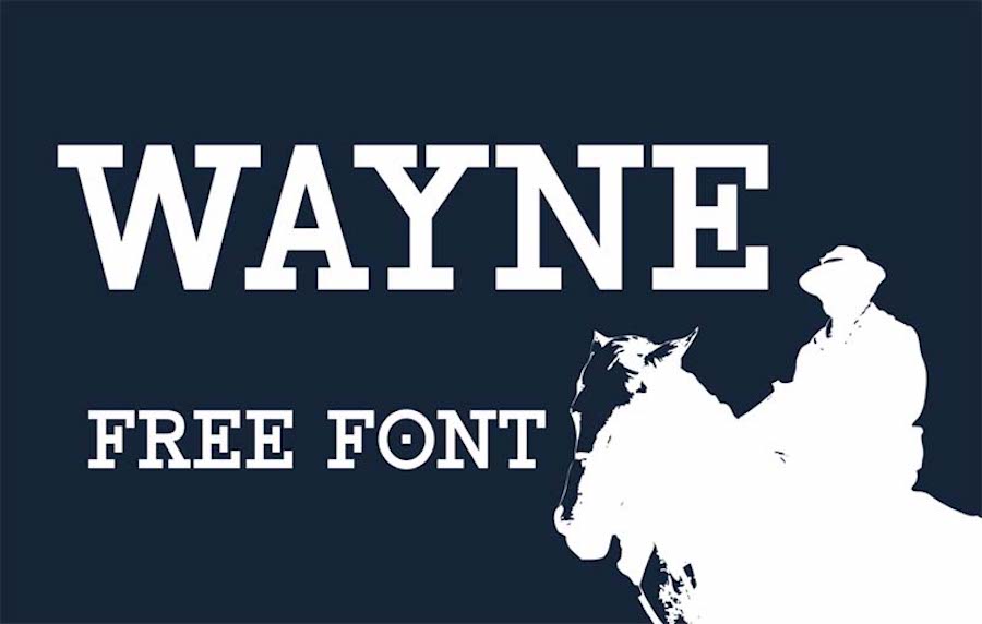 Wayne, eine kostenlose westliche Schriftart.
