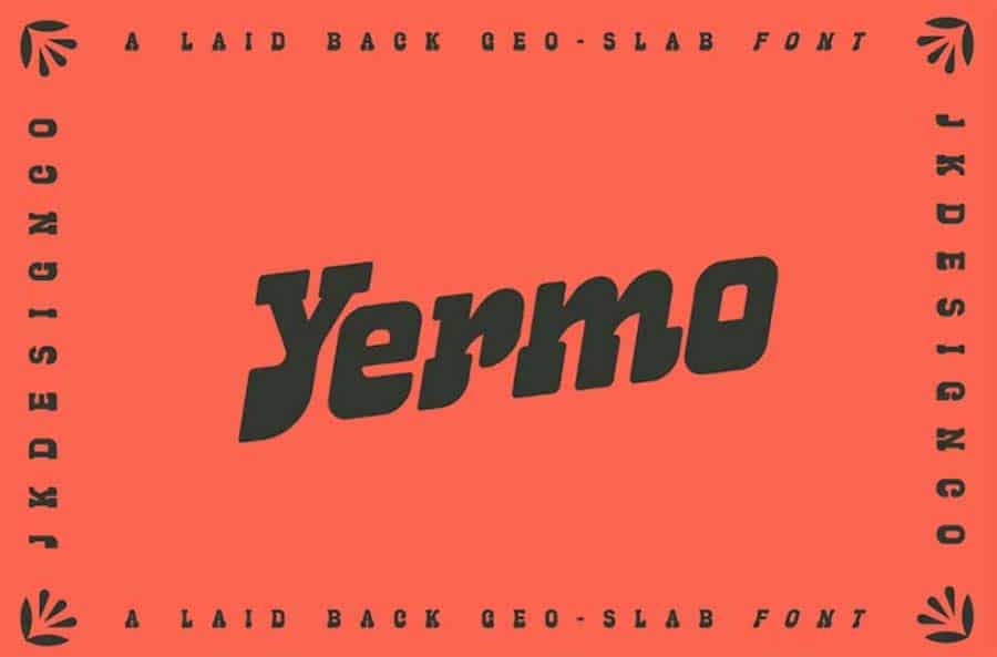 Yermo, eine Geo-Slab-Schriftart .
