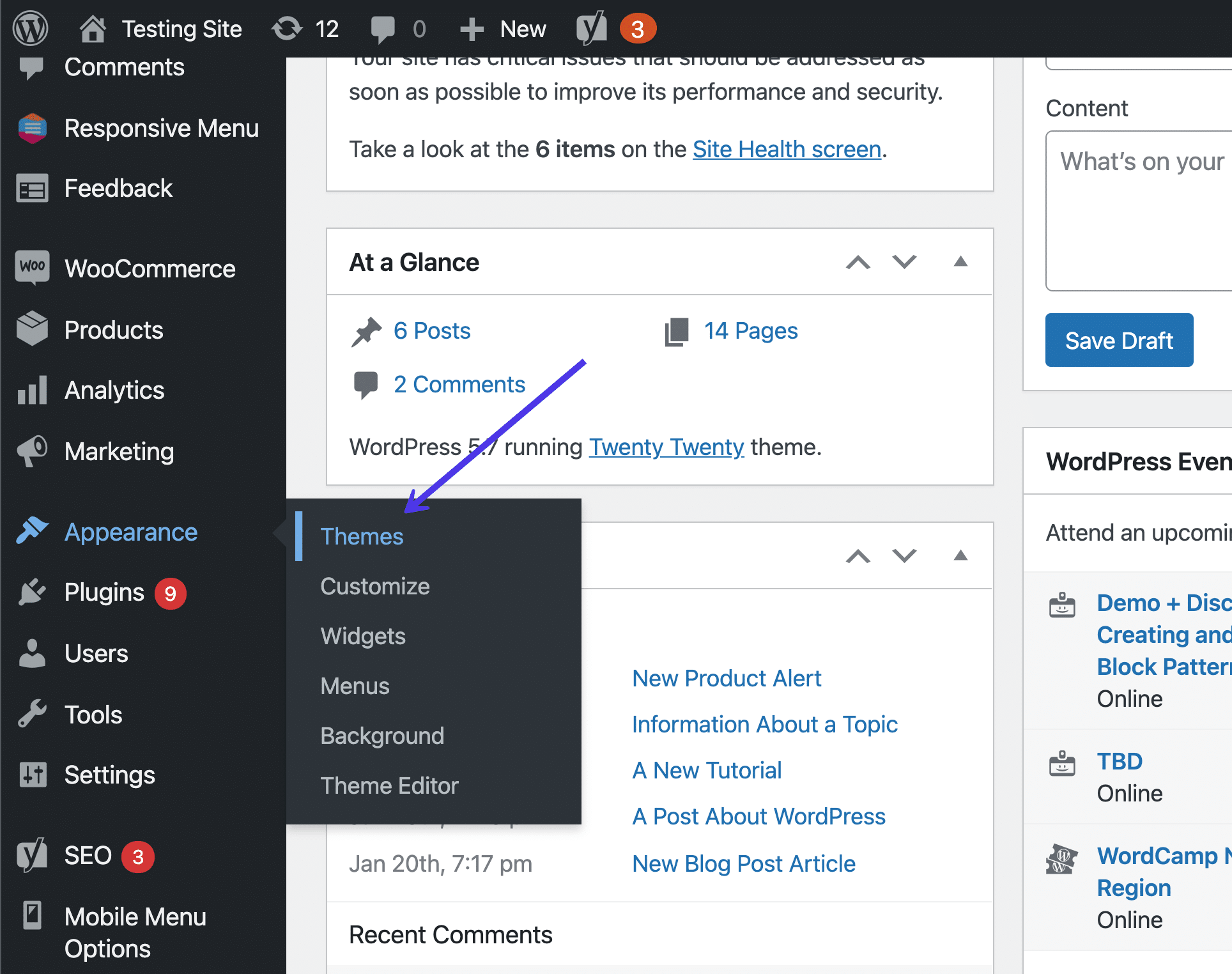ปุ่มธีมใน WordPress