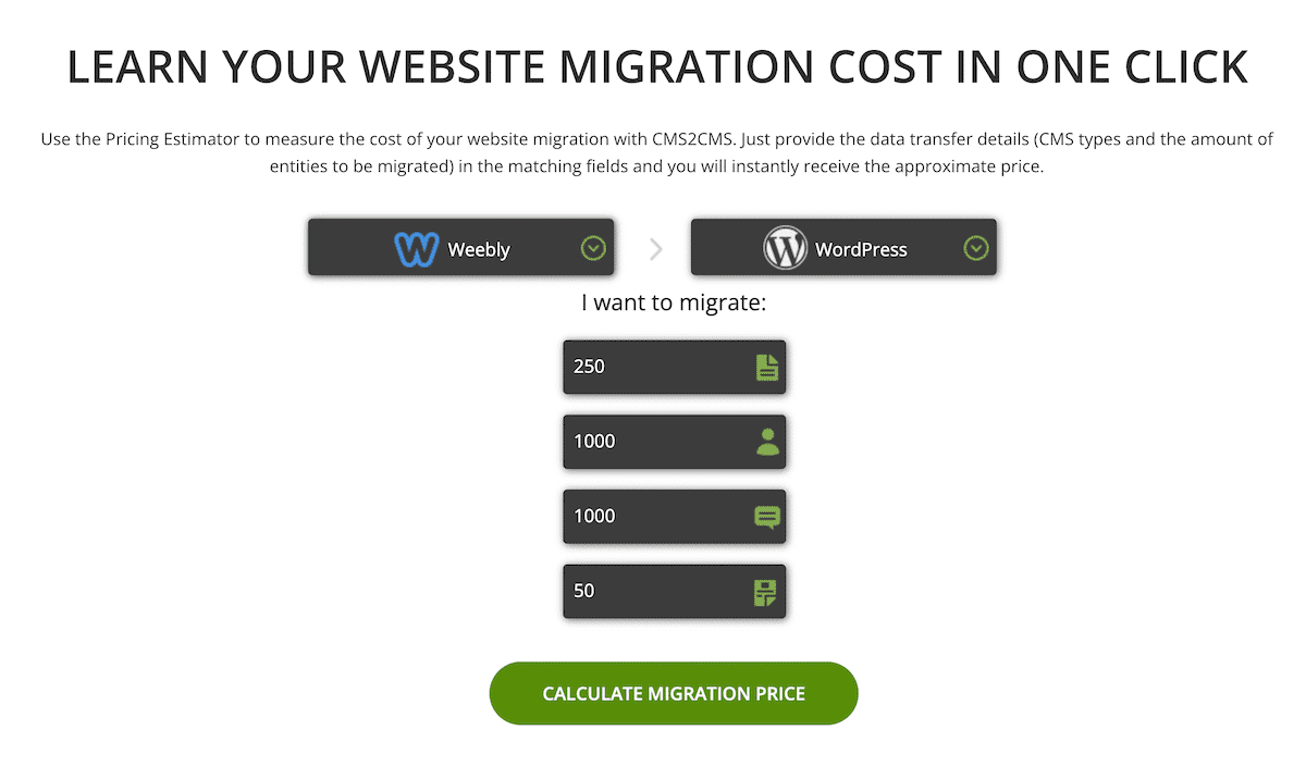 Der CMS2CMS-Migrationsrechner
