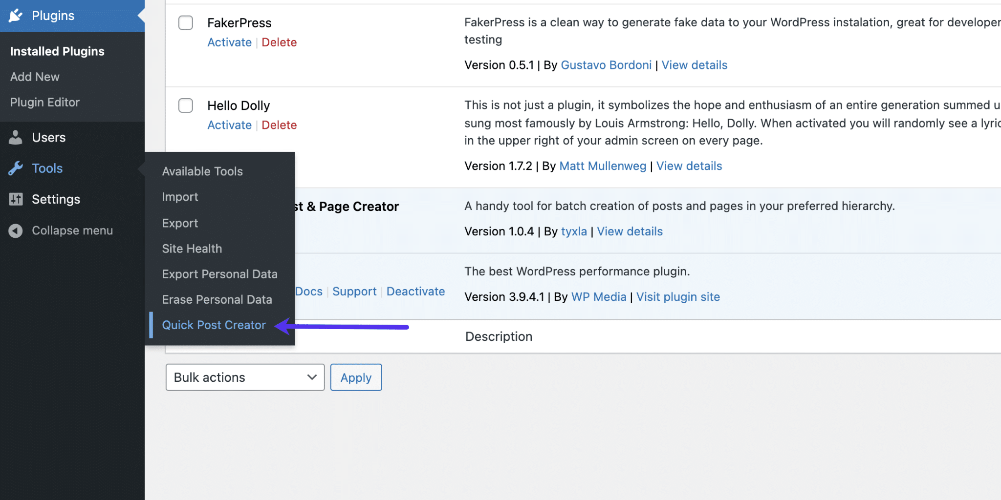 Quick Bulk Post & Page Creator-Plugin