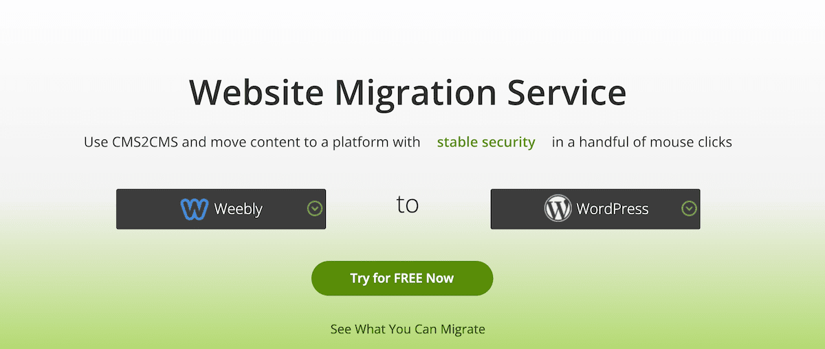 Screenshot der CMS2CMS-Website