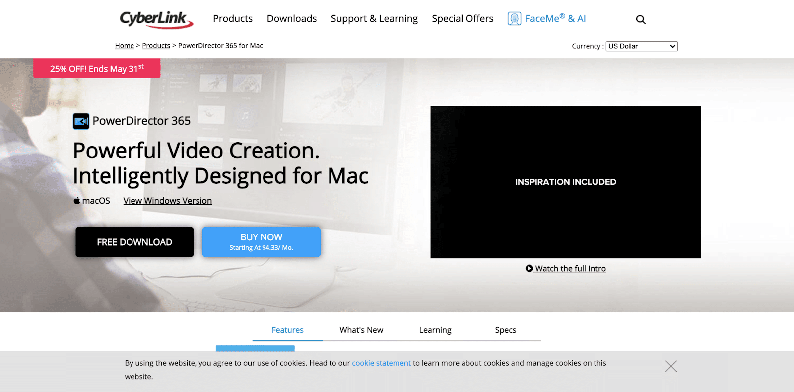 Cyberlink PowerDirector 365, hem Mac hem de Windows bilgisayarlarda uyumludur.