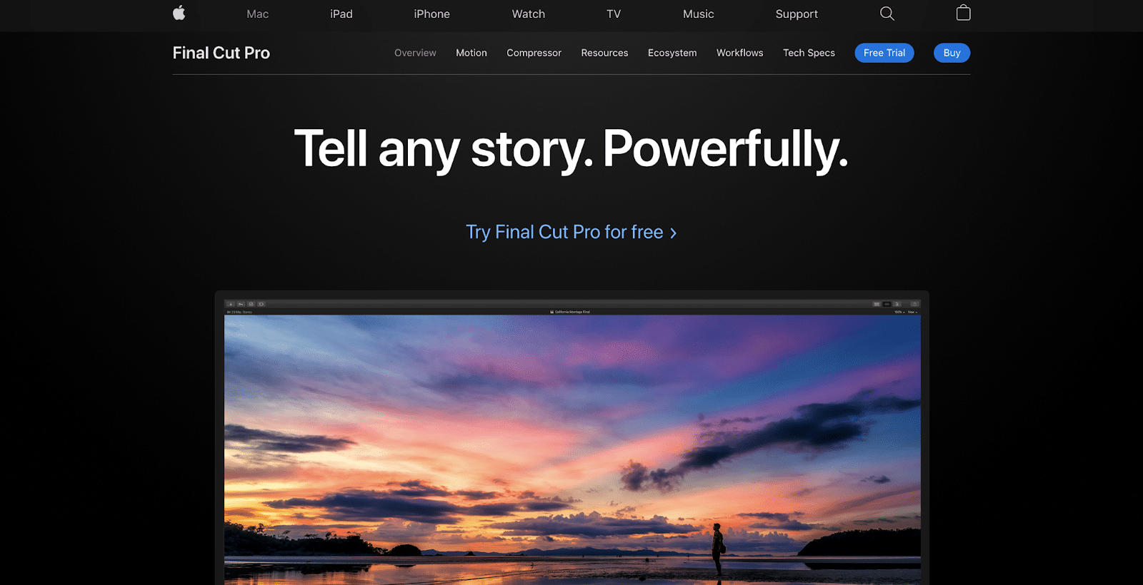 Final Cut Pro, editörlerin çok kısa sürede yüksek kaliteli videolar oluşturmasını sağlar.