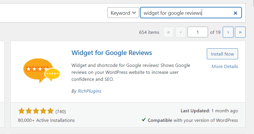 Google İncelemeleri için Widget eklentisini sitenize yükleyin