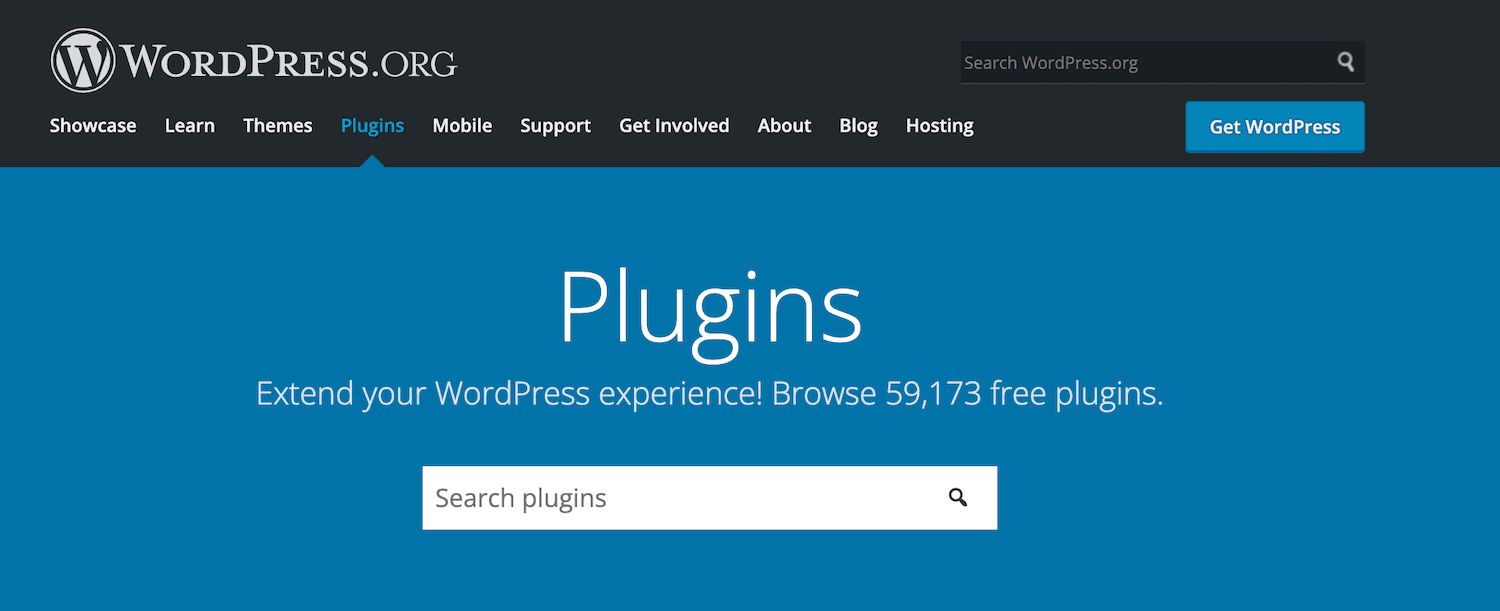WordPress eklenti deposu ana sayfası