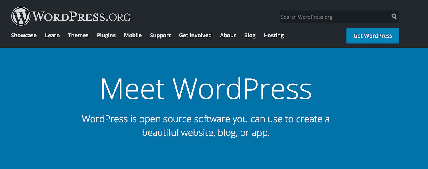 WordPress.org ana sayfası