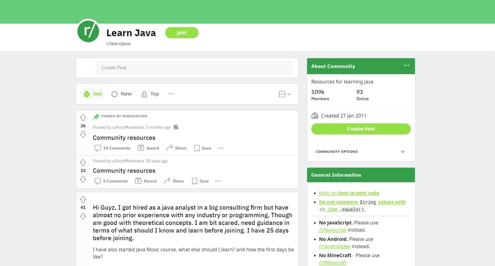 Java Öğren web sitesinin ekran görüntüsü