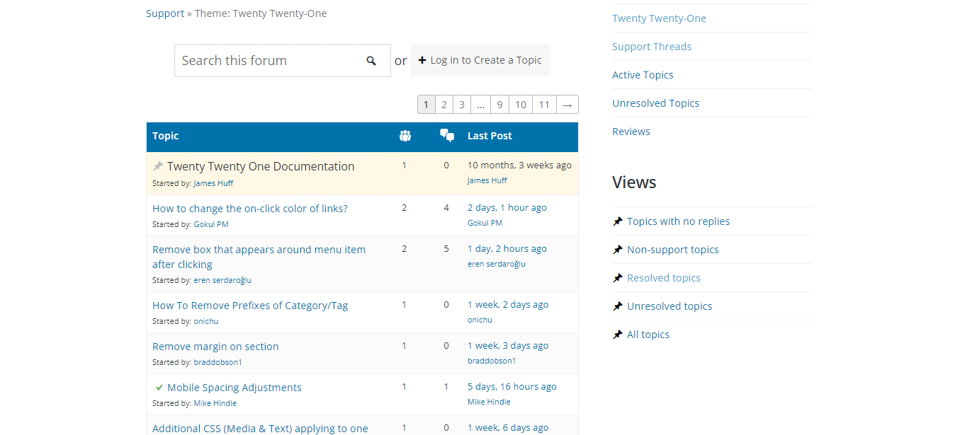 WordPress tema destek forumu