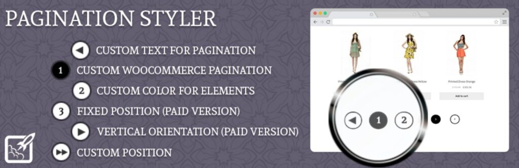 WooCommerce WordPress 플러그인 카드용 페이지 매김 스타일러.