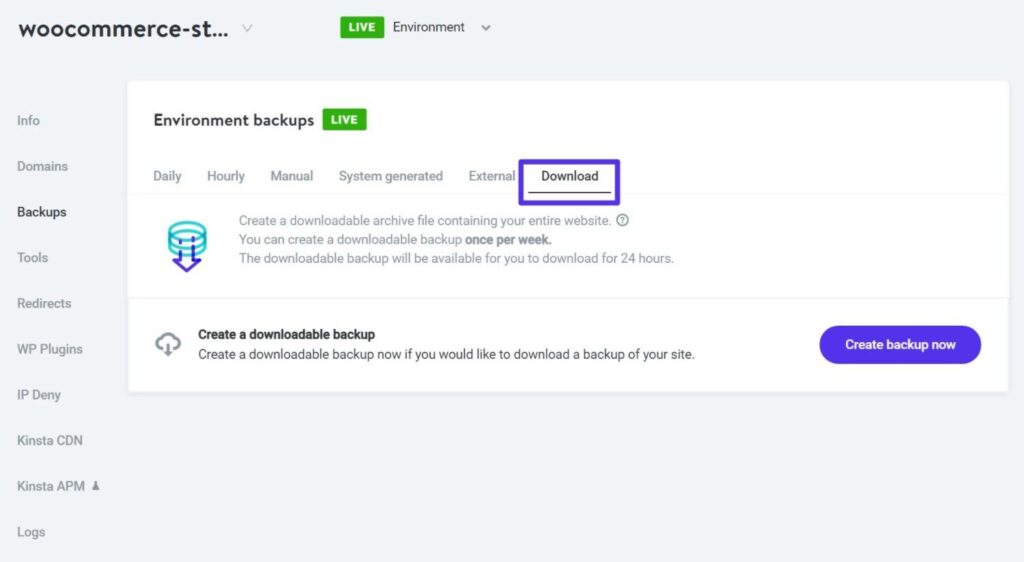 ローカルコンピュータにバックアップをダウンロードする方法。