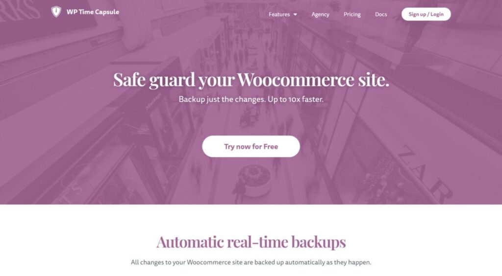 WPTimeCapsuleプラグインのWooCommerceページ。