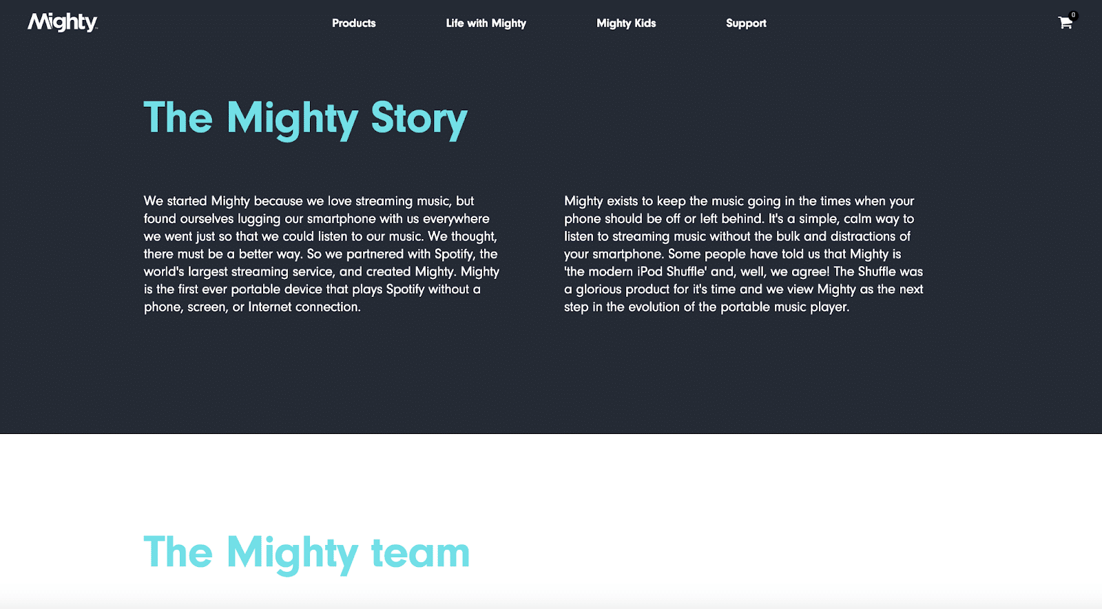 Mighty Audioは、AboutUsページでチームを紹介しています。