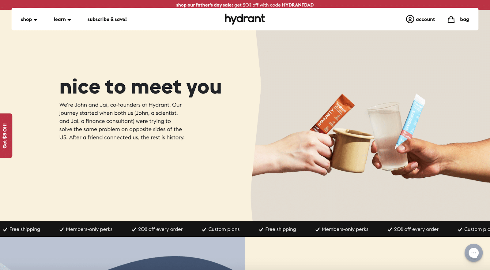 Hydrantのユニークなブランドは、AboutUsページで輝いています。