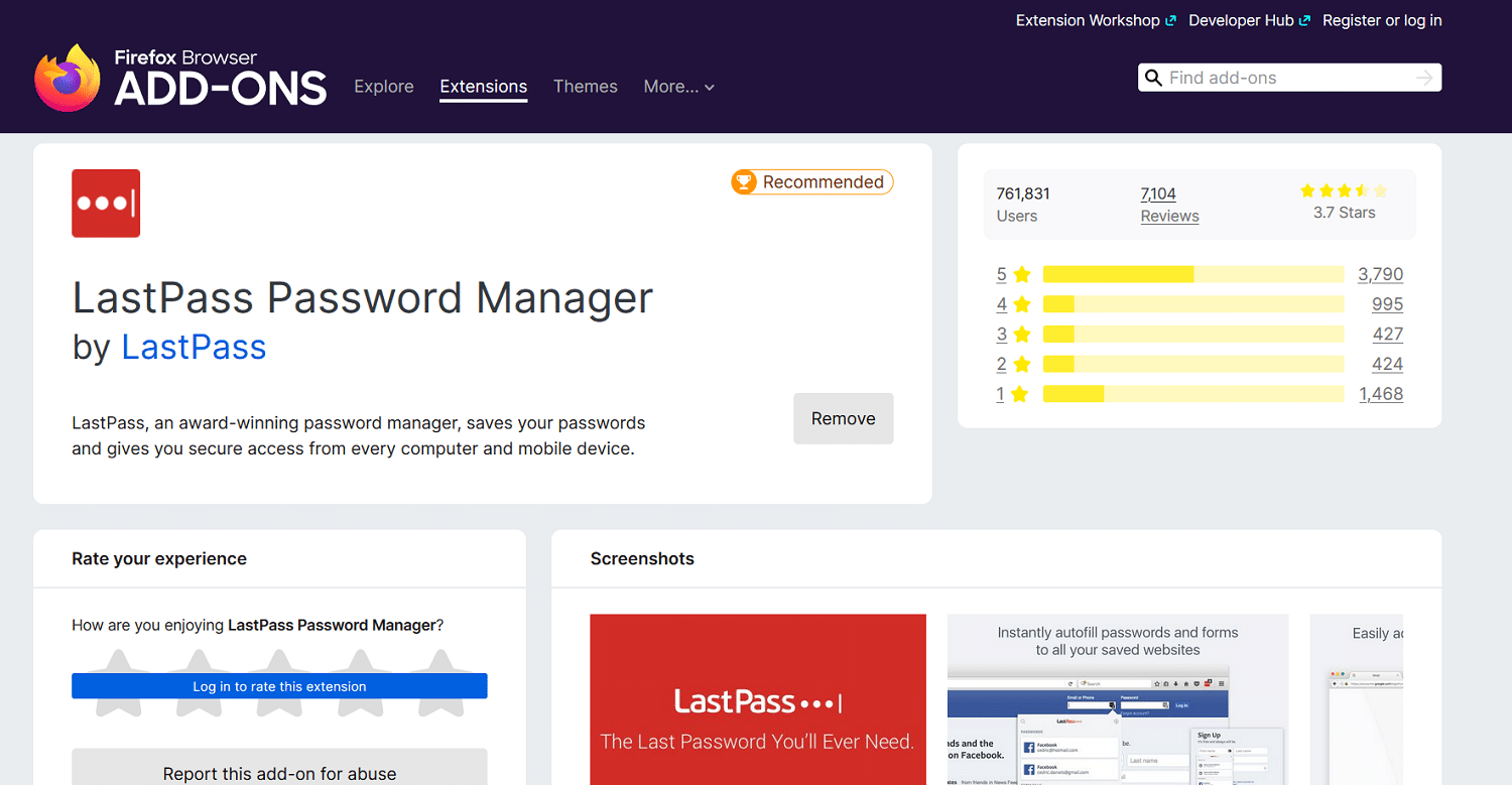 LastPass PasswordManagerFirefox拡張機能