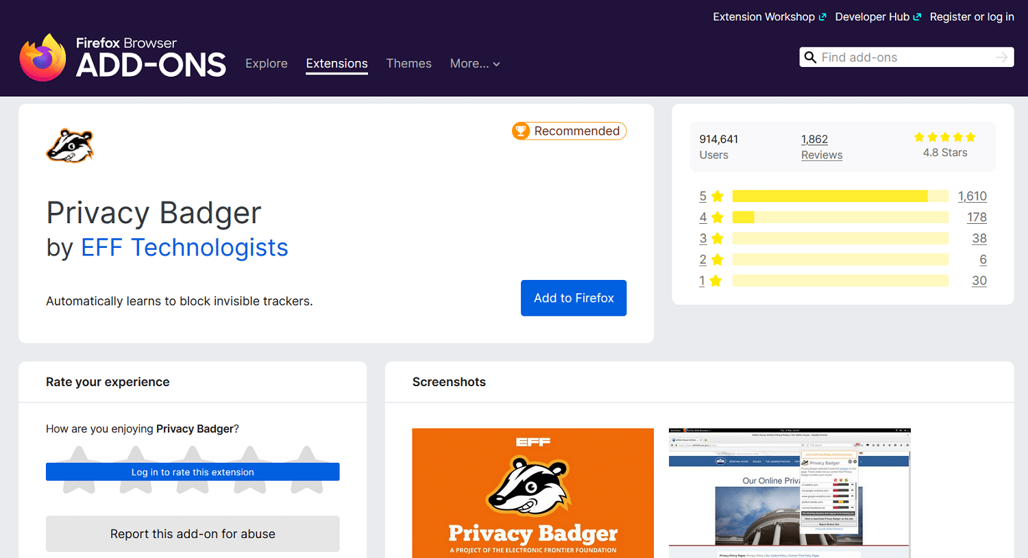 Firefox拡張機能PrivacyBadger
