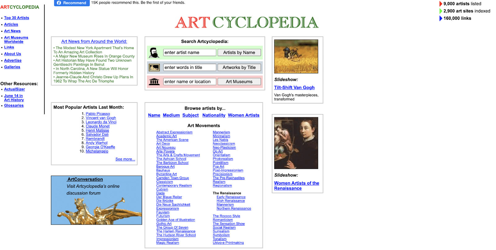 Artcyclopedia resim arama