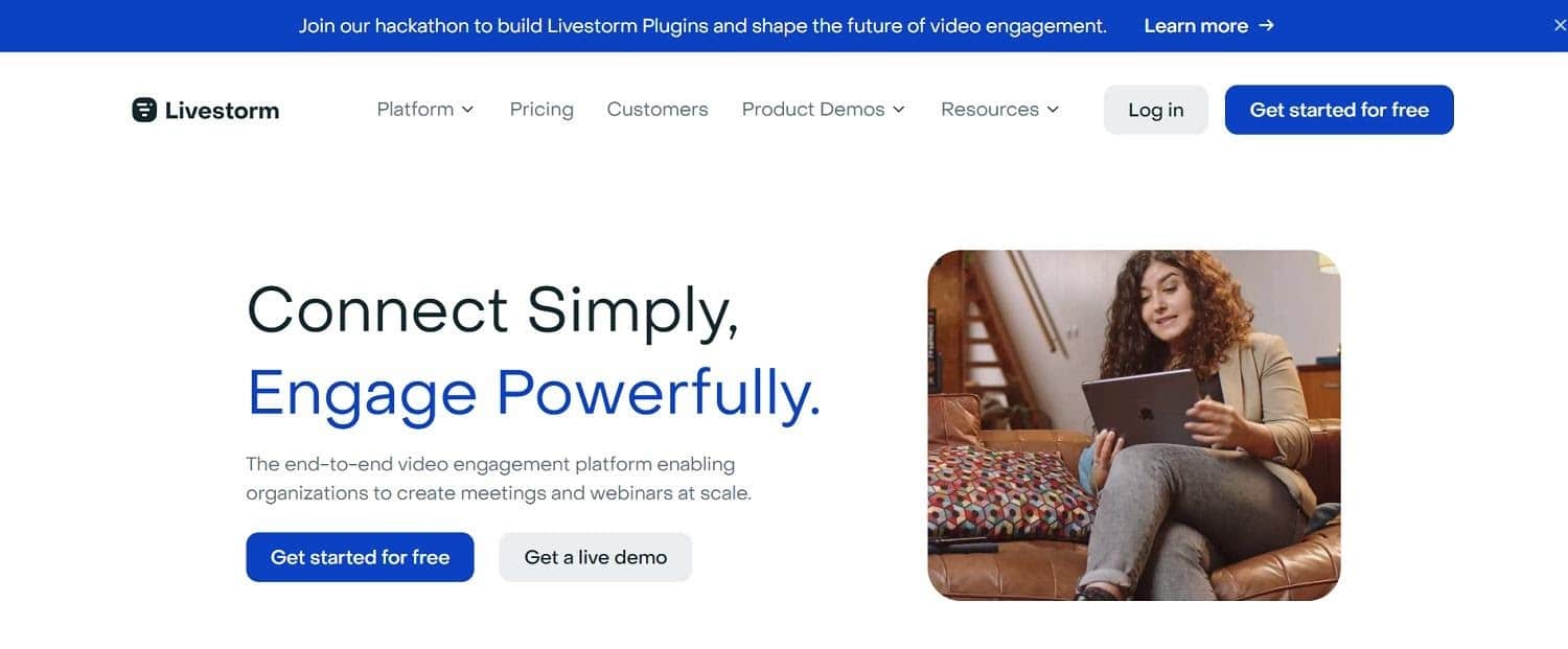 Livestorm web semineri platformu ana sayfası