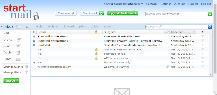 StartMail gelen kutusu