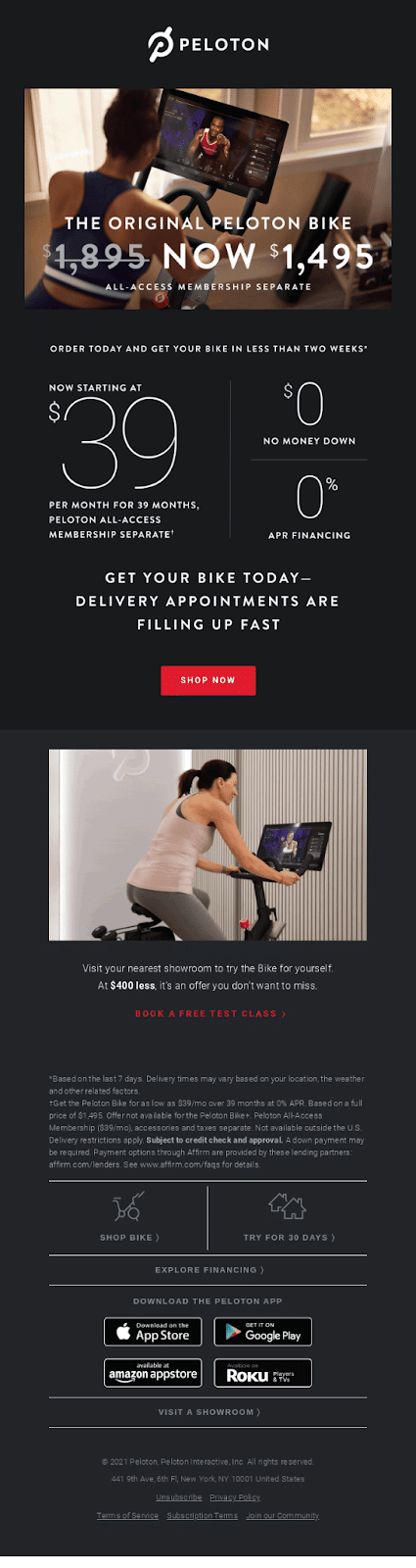 Peloton e-posta bülteni