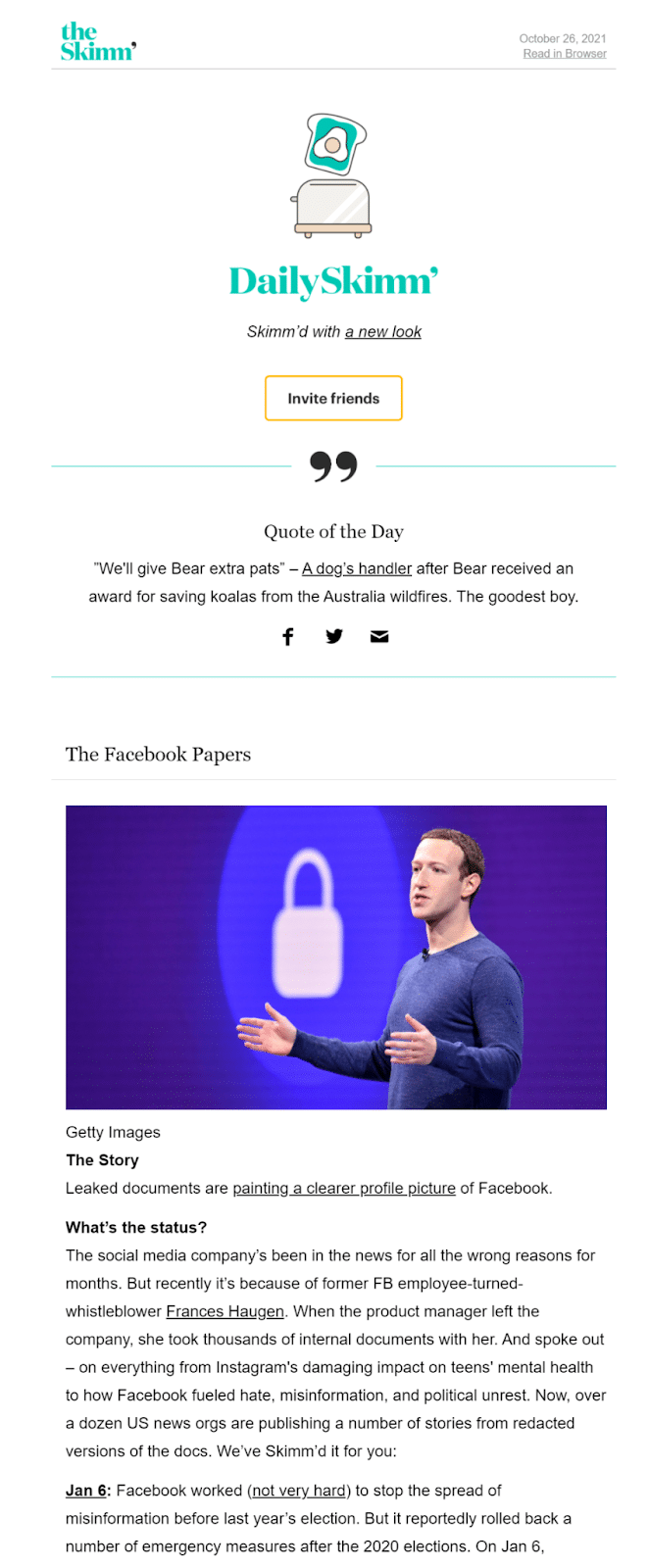 The Daily Skimm'den e-posta bülteni