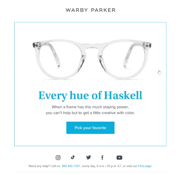 Warby Parker e-ticaret e-posta bülteni