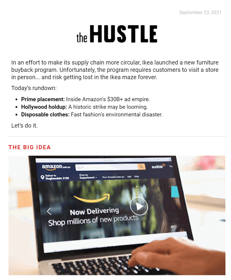 Hustle e-posta bülteni
