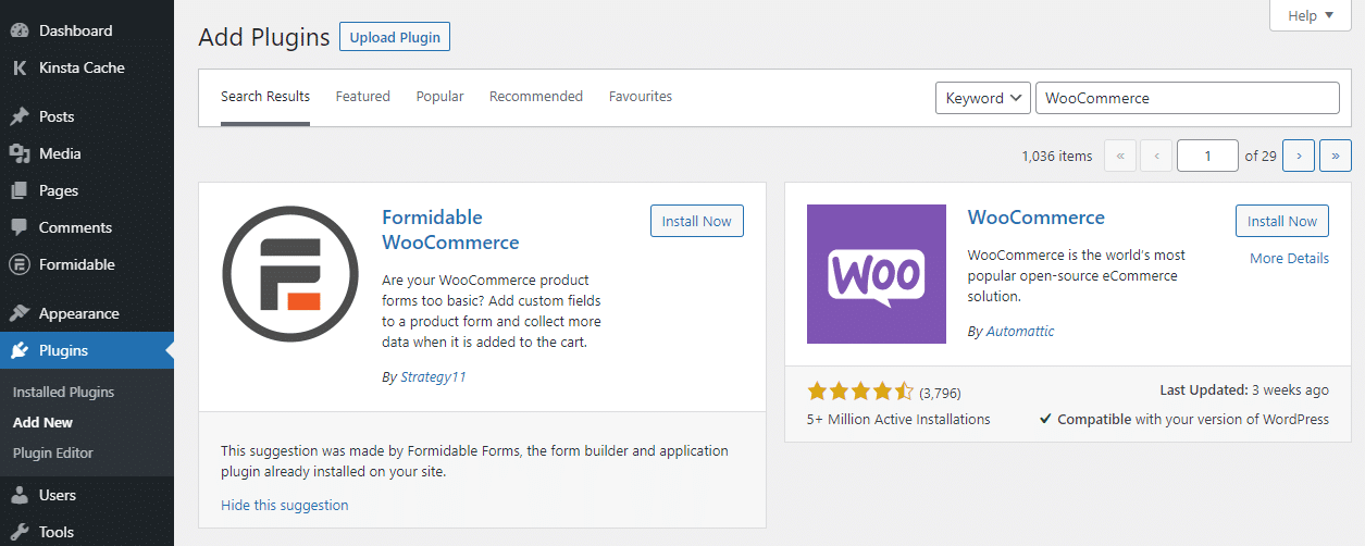 Yüklemek için WooCommerce eklentisini bulun