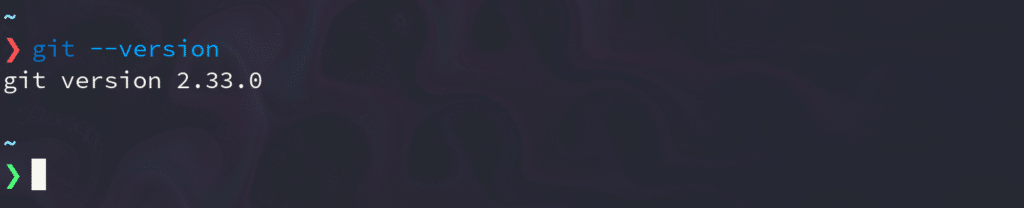 Linux terminalinde görüntülenen Git sürüm 2.33.