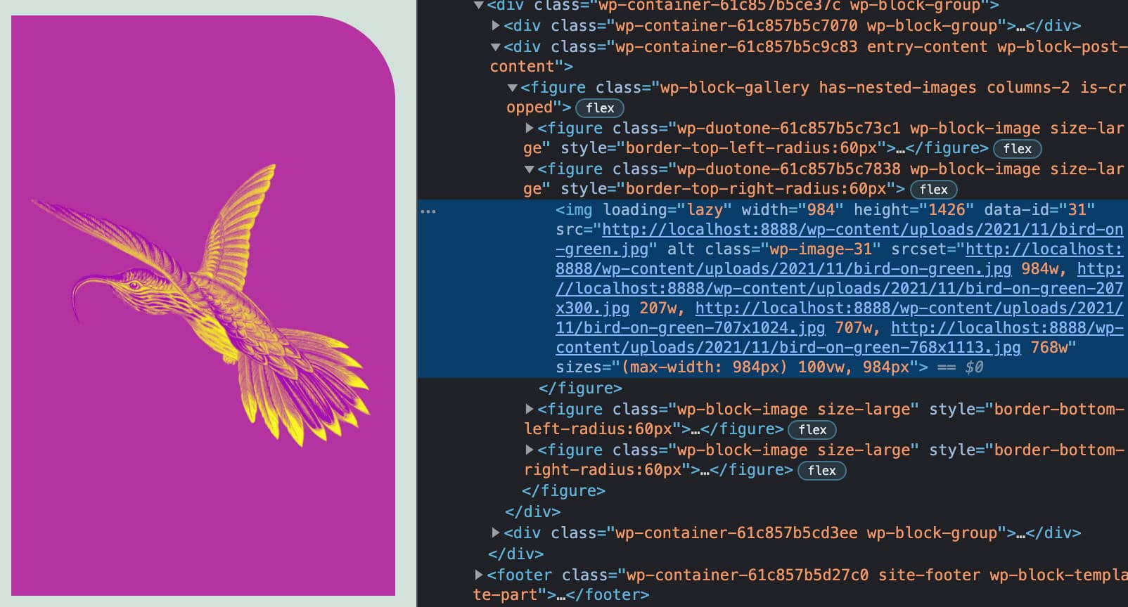 Blok galeri di WordPress 5.9.