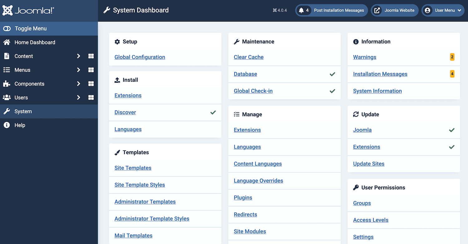 Parameter basis data Joomla