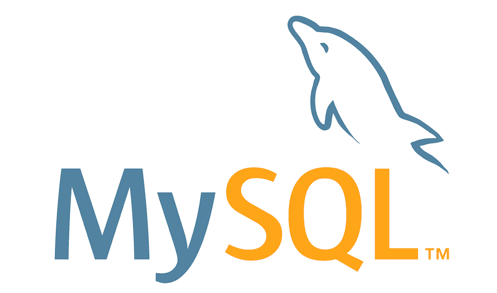 Логотип MySQL, показывающий «My» синим цветом и «SQL» желтым цветом, с синим контуром дельфина, прыгающего над текстом.